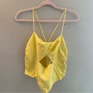 NWT Jens Pirate Booty Yellow Cutout Tank XL